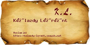 Kálazdy Lóránt névjegykártya